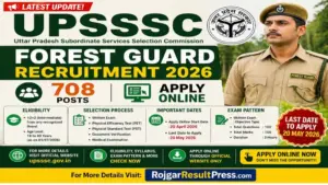 UPSSSC Forest Guard / Wildlife Guard Online Form 2026: 708 पदों पर भर्ती, 12वीं पास करें आवेदन