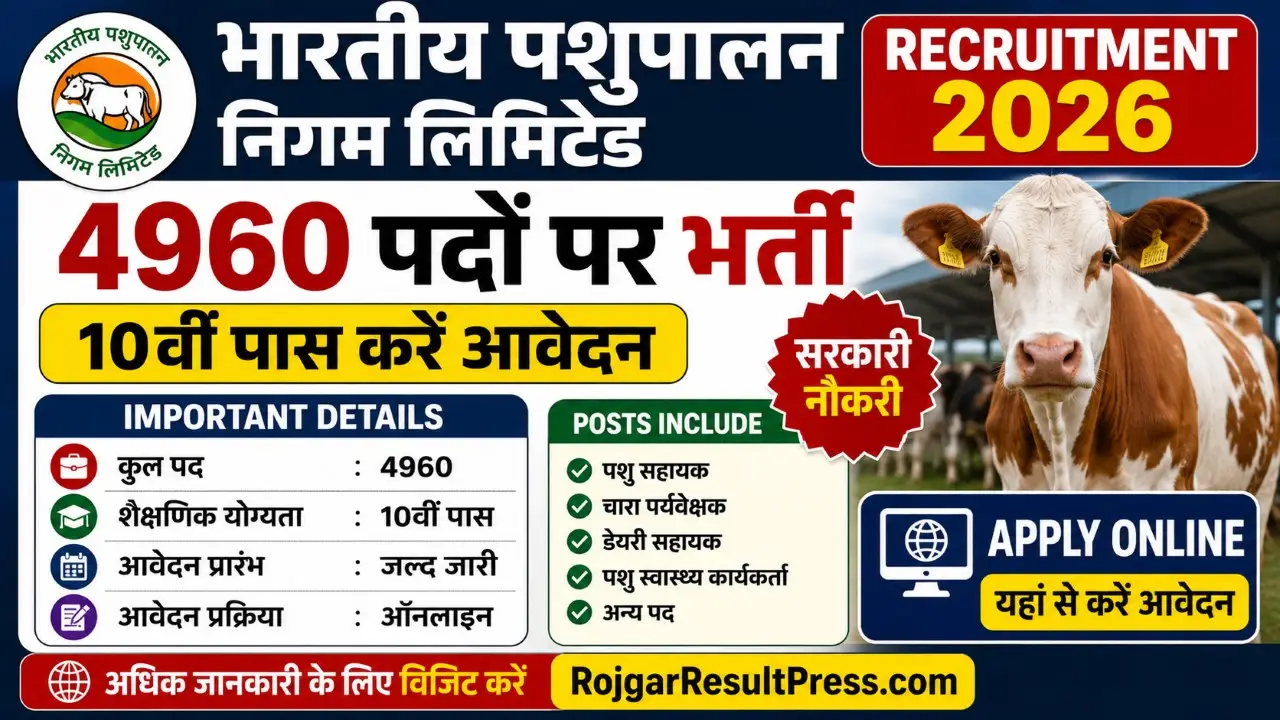 Bharatiya Pashupalan Nigam Limited Recruitment 2026
