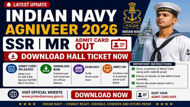 Indian Navy Agniveer SSR MR Admit Card 2026 Download
