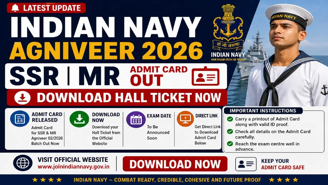 Indian Navy Agniveer SSR MR Admit Card 2026 Download