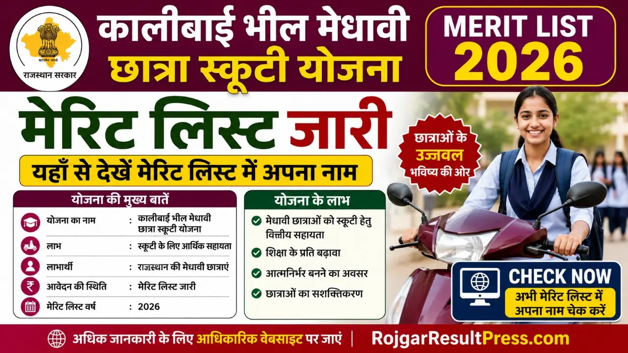 Kalibai Bheel Medhavi Chhatra Scooty Yojana Merit List 2026-27 PDF Download