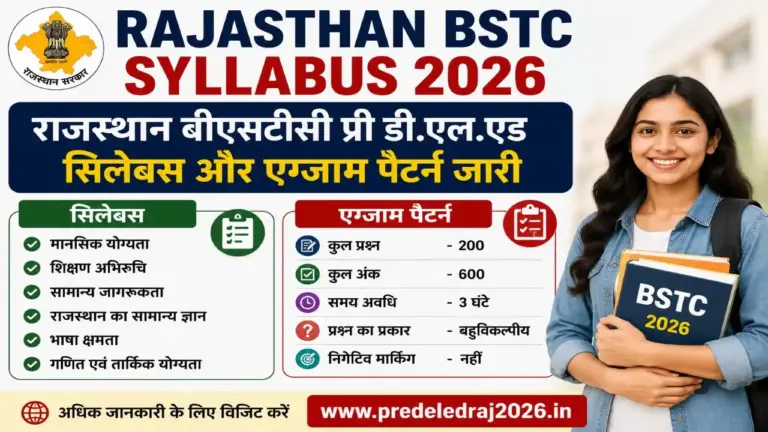 Rajasthan BSTC Syllabus 2026 PDF download