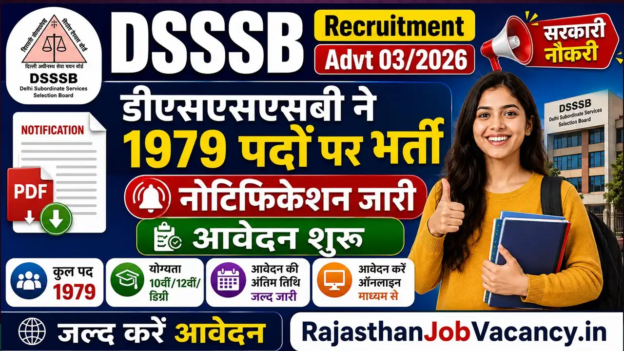 DSSSB Recruitment Advt 03/2026: 1979 पदों पर भर्ती का नोटिफिकेशन जारी