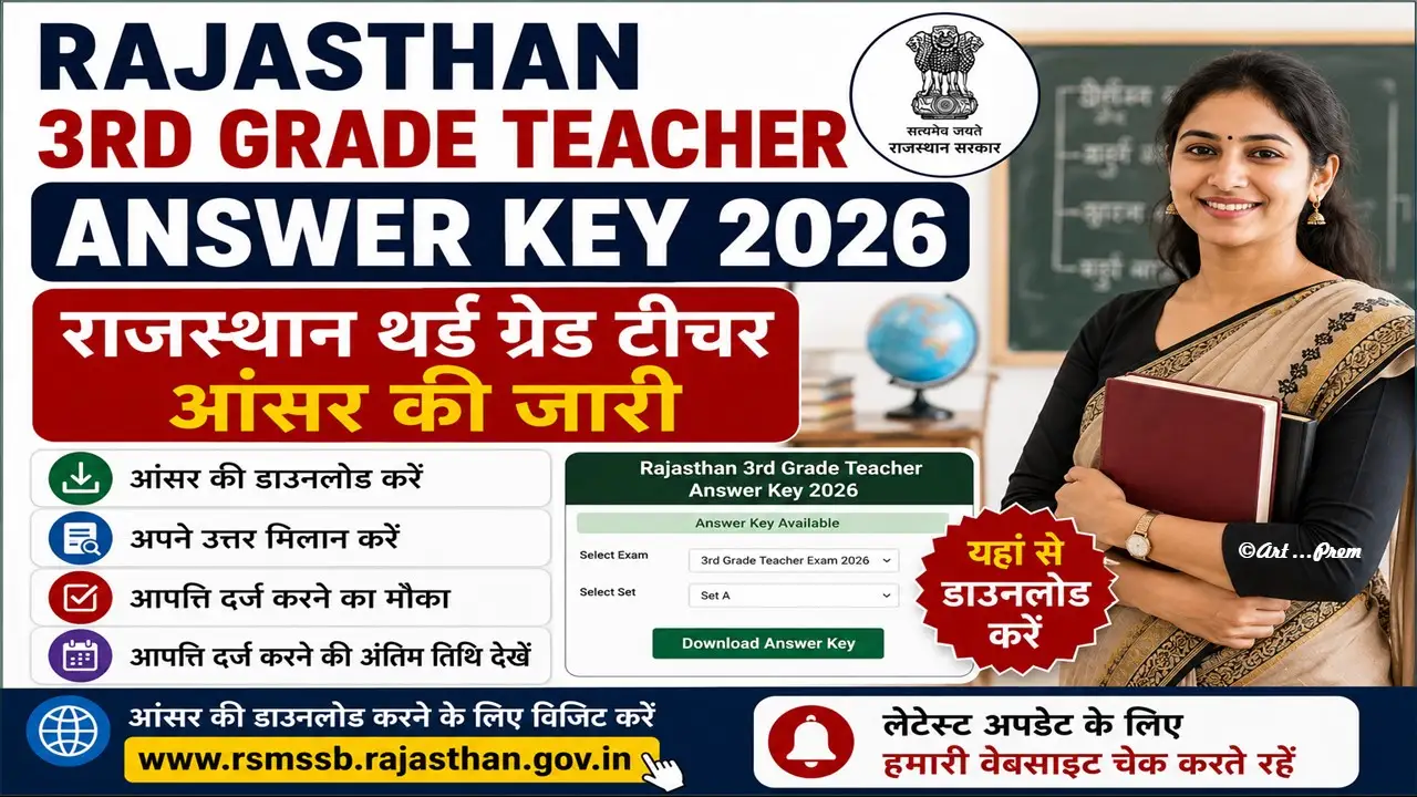 Rajasthan 3rd Grade Teacher Answer Key 2026 Download PDF