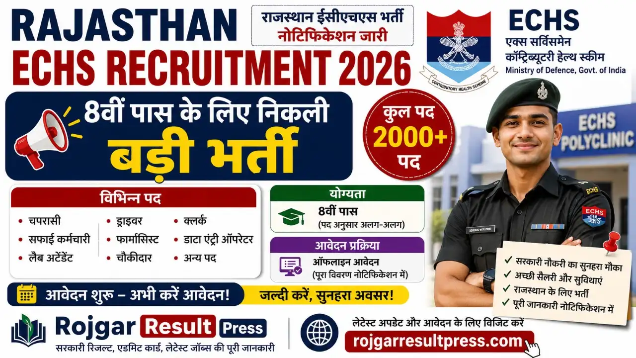 Rajasthan ECHS Recruitment 2026 Notification for Peon Clerk Pharmacist Posts