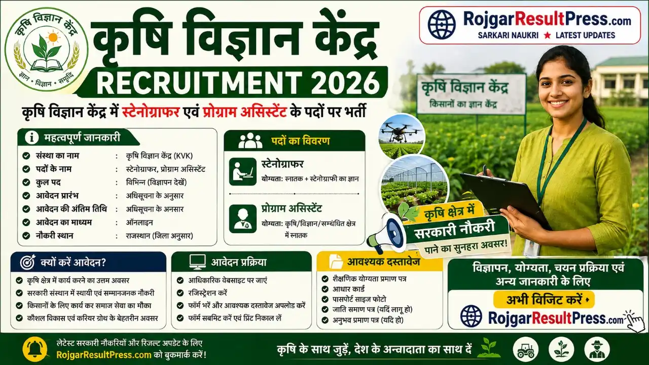 Krishi Vigyan Kendra Recruitment 2026 KVK Barmer Stenographer Grade III and Programme Assistant Vacancy Notification