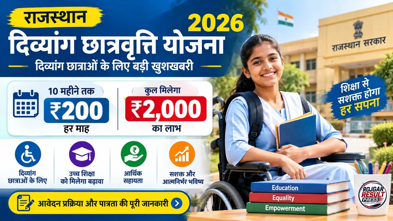 Rajasthan Divyang Scholarship 2026: ₹2,000 का लाभ