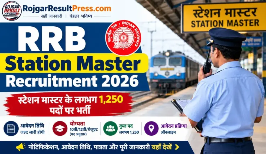 RRB Station Master Recruitment 2026: स्टेशन मास्टर के लगभग 1,250 पदों पर भर्ती, आवेदन तिथि और योग्यता देखें